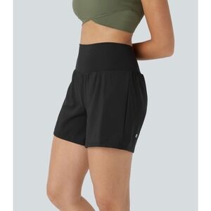 Halara Breezeful High Waisted 2-in-1 Running Shorts Black XL Long Pocket Active
